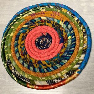 Recycled sari scraps trivet